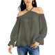 thumbnail image 1 of I.N.C Womens Ruffled Cold Shoulder Blouse, brightgrn, 2XL, 1 of 1