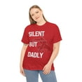 thumbnail image 5 of Funny Fathers Day Silent but Dadly Mens T-Shirt S-5XL, 5 of 12