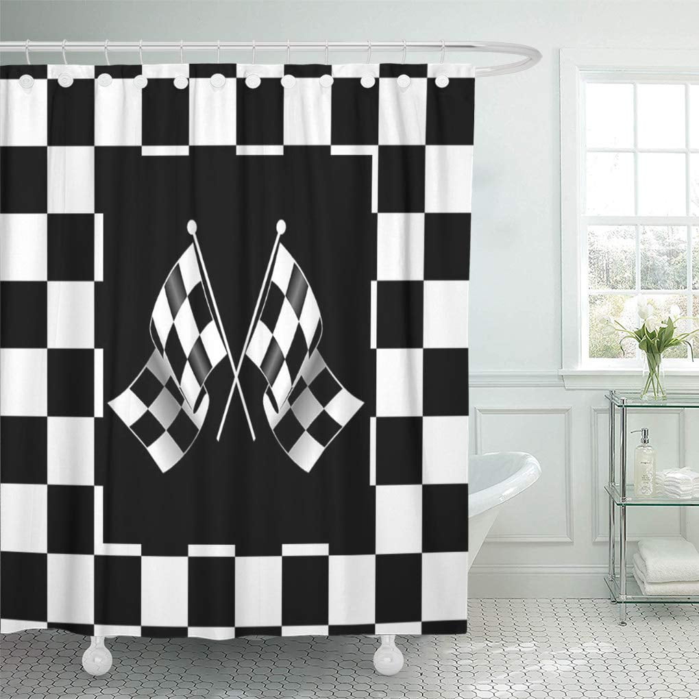 CYNLON Retro Cool Black White Formula Checkered Pattern Classic Checks