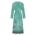 thumbnail image 4 of gakvbuo Plus Size Maxi Dress For Women Long Sleeve V Neck Casual Boho Floral Print Ruffle Flowy Dress Fall Dresses For Women 2023, 4 of 5