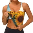 thumbnail image 3 of Balery Sunlit Sunflower Field Sujetadores deportivos con espalda cruzada para mujer, acolchados, sin costuras, de alto impacto, ideales para yoga, gimnasio, entrenamiento y fitness.-, 3 of 8