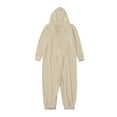 thumbnail image 7 of ZHOGXU Family Matching Pajamas Long Sleeve Solid Color Zipper Hooded Jumpsuits Comfortable Soft Holiday Festive Sleepwear Child-Beige 4-5 Years, 7 of 7