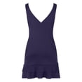 thumbnail image 5 of Sakmal Ruffle Womens Dresses Sleeveless Backless Solid Bodycon Dresses Zipper Knee Length V Neck Midi Dresses Navy,Xxl, 5 of 7