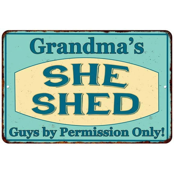 Grandma's SHE SHED Metal Sign Wall Decor Gift 8x12 208120039003