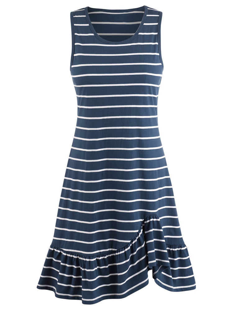 Catalog Classics - Women's Navy Stripe Knit Sundress - Sleeveless Tank ...