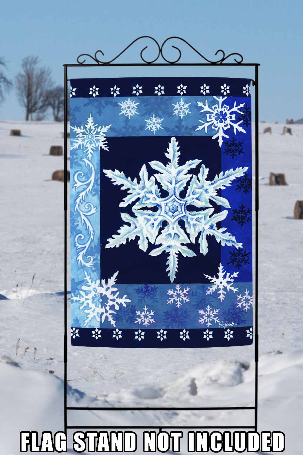 Toland Home Garden Cool Snowflakes Winter Flag Double Sided 12x18 Inch