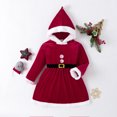 thumbnail image 4 of Robe de Noël pour Filles Tout-Petits Robe Mrs Claus Père Noël Velours Rouge Manches Longues Robe Princesse en Tulle, 4 of 6