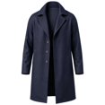 thumbnail image 5 of NOLVAREN Men's Long Trench Coat, Water-Repellent Button Front Jacket with Peak Lapel, Lining and Exterior Pockets for Casual and Work Wear S - 3XL, 5 of 8