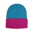 thumbnail image 2 of Two Tone Cuff Beanie - Turquoise/Pink, 2 of 4