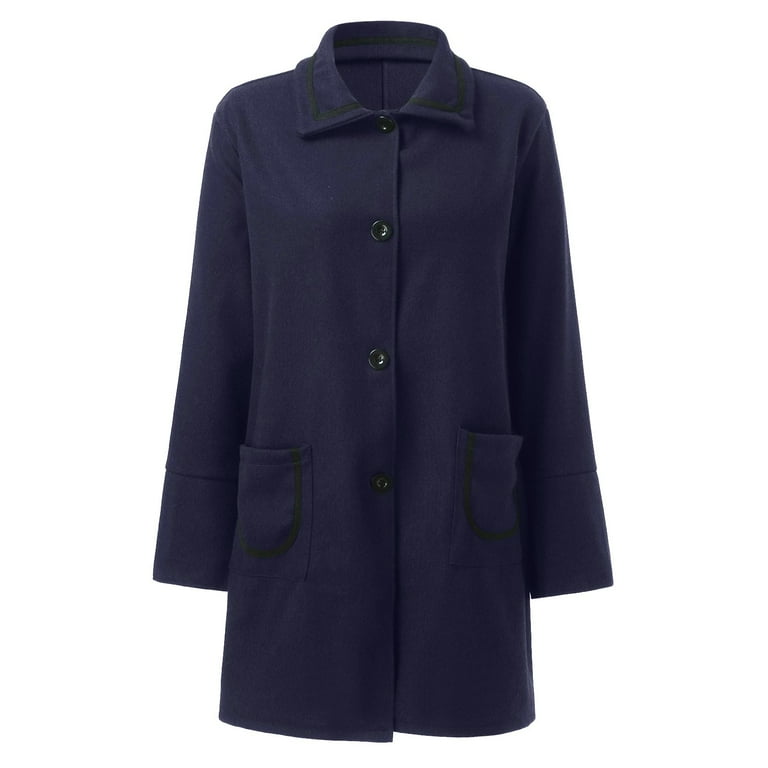 Ladies navy wool jackets top