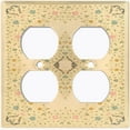 thumbnail image 3 of Metal Light Switch Plate Cover Antique Pastel Floral Tile Frame Yellow FLW077, 3 of 13