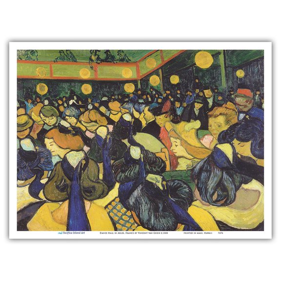 Dance Hall in Arles France (Tanzsaal in Arles) - From an Original Color Painting by Vincent van Gogh c.1888 - Master Art Print (Unframed) 9in x 12in