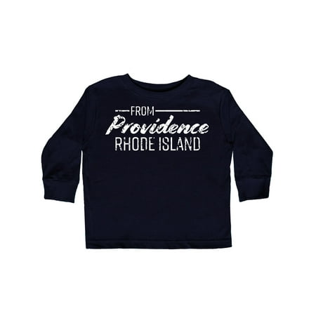 

Inktastic From Providence Rhode Island in White Distressed Text Gift Toddler Boy or Toddler Girl Long Sleeve T-Shirt