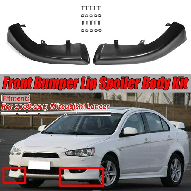 FOR 08-15 MITSUBISHI LANCER OE STYLE PP FRONT BUMPER LIP SPOILER BODYKIT 2PC