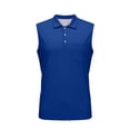 thumbnail image 4 of Men'S Button Casual Fashion Summer Solid Color Sleeveless Lapel Sports Vest Top, 4 of 8