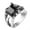Silver Black Stone, variant on Men's Stainless Steel Monster Claw Wrap Square Gemstone Ring Gothic Hollow Biker Finger Jewelry Silver Purple Stone Size 11