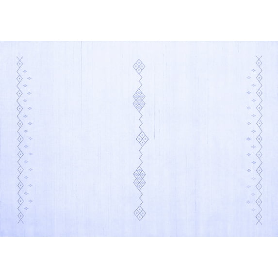 Ahgly Company Indoor Rectangle Solid Blue Modern Area Rugs, 8' x 12'