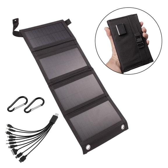 20W Portable Solar Panel Charger,Foldable Waterproof USB Power Bank for Outdoor Camping,Hiking,5V Monocrystalline Silicon Solar Power Supply