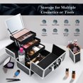 thumbnail image 2 of Caja de maquillaje MAKEUP Train Case FRENESSA con 3 bandejas y espejo, 2 of 8