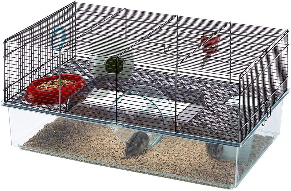 Favola Hamster Cage Includes Free Water Bottle, Exercise Wheel, Food Dish & Hamster Hide-Out Large Hamster Cage Measures 23.6L x 14.4W x 11.8H-Inches & Includes Manufacturer's Warranty - Walmart.com