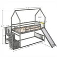 thumbnail image 6 of Hassch Twin Over Twin House Bunk Bed With Convertible Slide,Storage Staircase Can Be Placed Left Or Right,Gray, 6 of 9