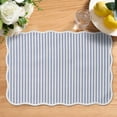thumbnail image 2 of Striped Cotton Scallop Table Placemat, Blue and White, 20" x 14", by My Texas House, 2 of 5