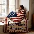 thumbnail image 3 of Luckky Patriotic Throw Blanket,Memorial Day Blankets Independence Day Love Fuzzy Plush Blanket,Flannel Bed Blanket USA Flag Red White Blue Stars 4th of July Throw Blanket for Couch Sofa Bed,Bedroom, 3 of 9