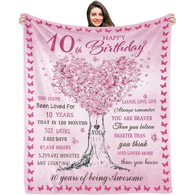 LHSHID Gifts for 10 Year Old Girl10 Year Old Girl Gift Ideas from Parents Grandparents Sister FriendsBest Birthday Gift for 10 + Year Old Girl10th Birthday Decorations for Girl Blanket 30"x40"