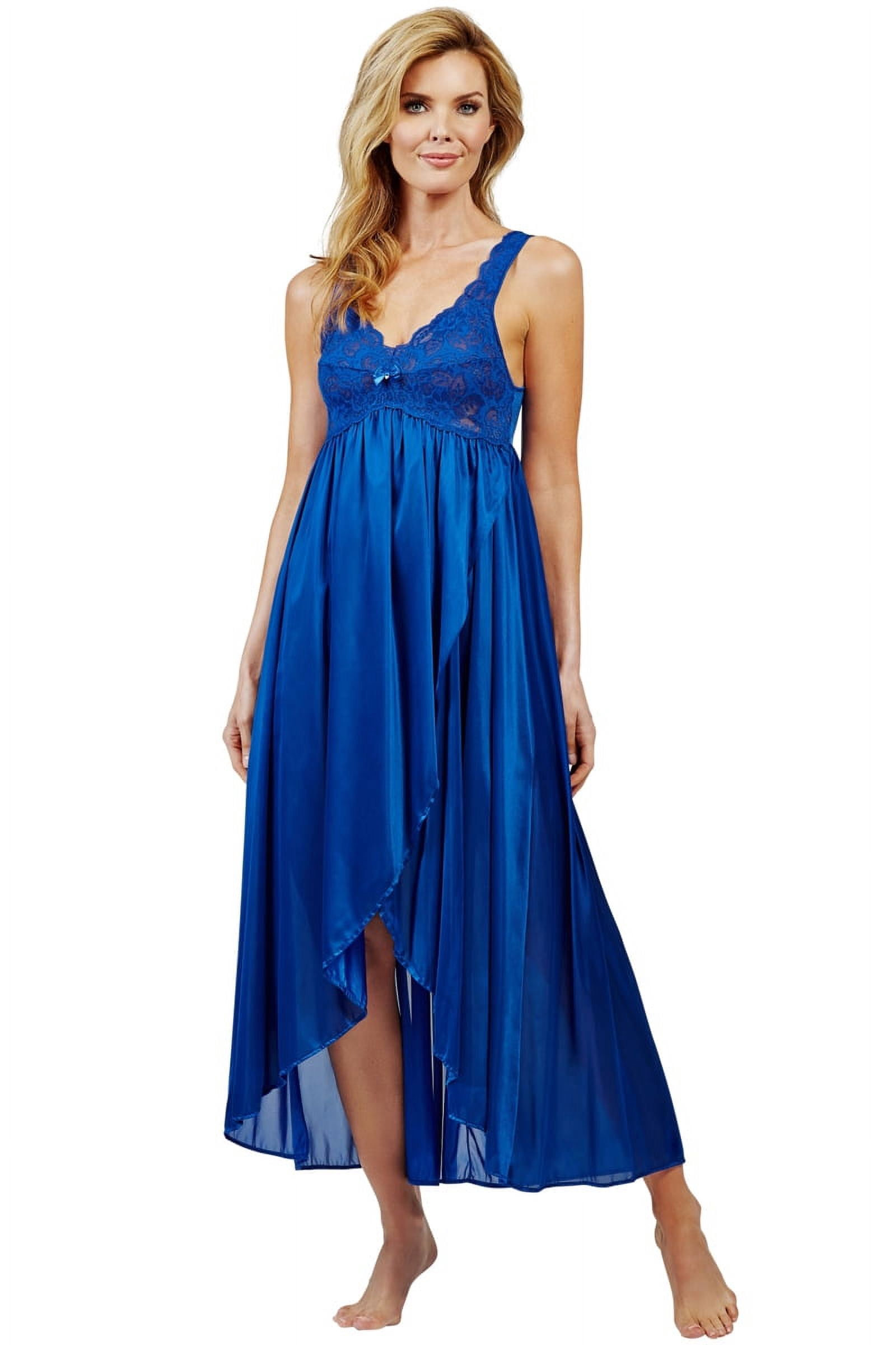 Velrose Lingerie Shadowline Silhouette Long Lace Nightgown and Robe Set 55737/55737X