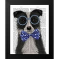 thumbnail image 2 of Fab Funky 15x18 Black Modern Framed Museum Art Print Titled - Border Collie, Black and White, with Glasses and Bow Tie, 2 of 5