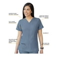 thumbnail image 3 of Adar Pro Heather Breakthrough Plus Scrub Set For Women - Enhanced V-Neck Top & Multi Pocket Pants - 4400H - Heather Navy - M, 3 of 7