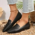 thumbnail image 3 of Womens Dress Shoes 2025 Fashion Leather Pointy Toe Oxfords Slip on Loafers Formal Business Office Work Flats, 3 of 7