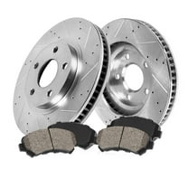 Callahan Brake Parts Brake Kit for Lexus LS460 2010-2017 Front Drilled and Slotted Brake Rotors with Ceramic Brake Pads EBYK010947