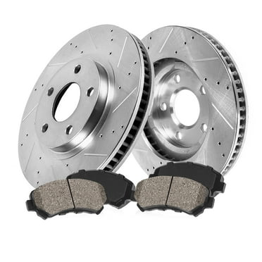Callahan Brake Parts Brake Kit for Lexus LS460 2010-2017 Front Drilled and Slotted Brake Rotors with Ceramic Brake Pads EBYK010947