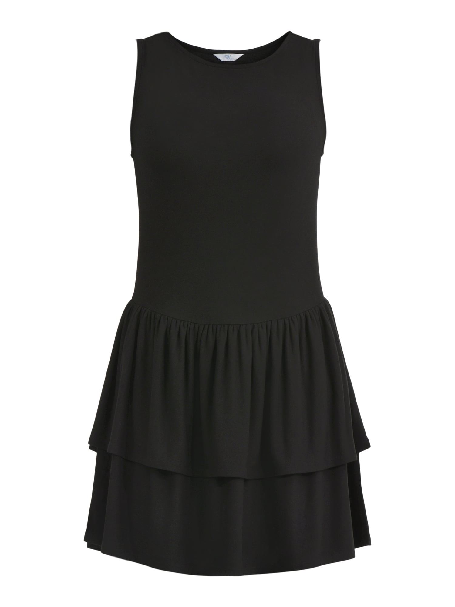 Time and Tru Women's Ruffle Knit Mini Dress, XS-XXXL