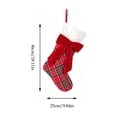 thumbnail image 3 of Tuvgenk Christmas Stockings Plaid Stockings Red Tartan with Velvet Bow White Cuff 18.11 inch Large Hanging Sock for Family Fireplace Xmas Tree Decor, 3 of 8