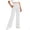 White, variant on Einccm Girls High-Waist Wide-Leg Yoga Pants - Kids Athletic Flare Trousers with Side Slits and Pockets, Comfy Stretchy Dance Leggings for Big Girls 6-15 Years