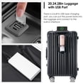 thumbnail image 4 of 20in Aluminum Frame Luggage with USB port, Vacation Carry-On Suitcase with Spinner Wheels and TSA Lock, Travel Trolley Case For Short Business Trips, Beach Holidays, black, 4 of 9