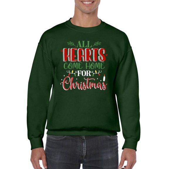 All Hearts Come Home Christmas Sweatshirt Men -Smartprints Designs, Male Medium