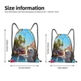 thumbnail image 2 of Fotbe Playful Hedgehog Forest Pond Bolsa Mochila con Cordón Estampada, Bolsa de Gimnasio Deportiva, Bolsa Cinch, Bolsa con Cordón para Hombres y Mujeres-Small, 2 of 6
