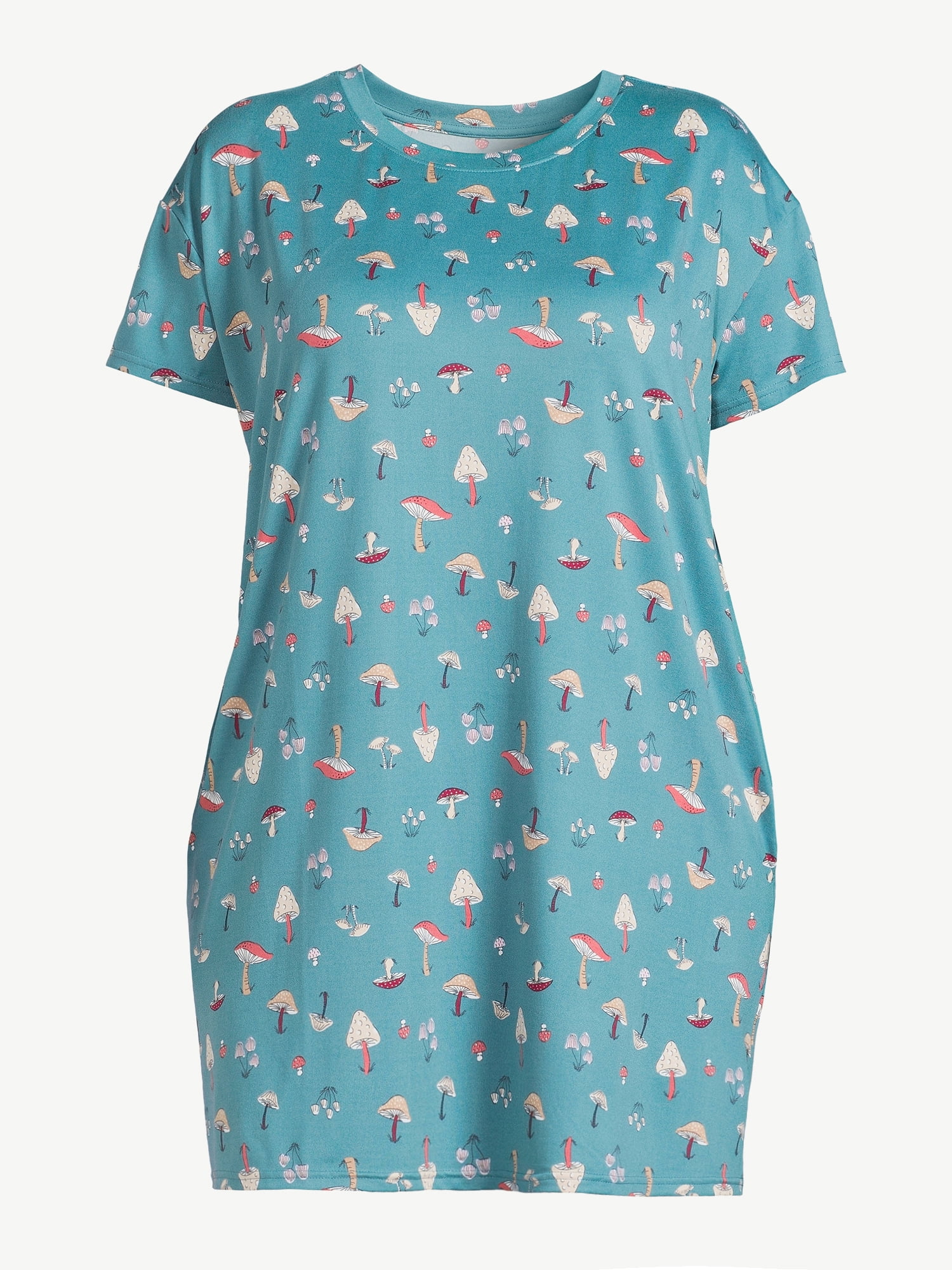 Joyspun Women's Print Sleepshirt with Pockets, Sizes S/M to 2X/3X