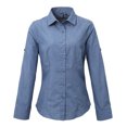 thumbnail image 1 of Premier - Camisa de popelín con manga larga para mujer (Vaquero azul), 1 of 1