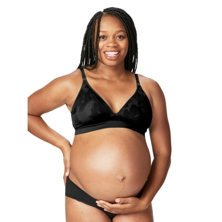 Cake Maternity Freckles Recycled Wire Free Nursing Bra for Breastfeeding  Wireless Maternity Bra (for B-E Cups)  Black  Medium