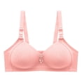thumbnail image 4 of Women's Fixed Cup Front Open Button Underwear Thin Style Gathering Breathable Bra Underwear, 4 of 4