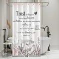 thumbnail image 4 of Inspirational Quote Small Shower Curtain Floral Butterfly Inspirational Stall Shower Curtain Water Repellent Polyester Fabric Scripture Bathroom Curtain Set with 6 Hooks, 36W x 72L inch, 4 of 6