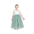 thumbnail image 2 of Girls Dress Green Lace Tulle Hollow Back Halter Elegant Bridesmaid 8 Years, 2 of 7