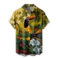 thumbnail image 2 of Camisas gráficas con estampado completo de flores tropicales para hombre, camisas casuales con botones para vacaciones, camisas hawaianas para la playa, blusas sueltas de manga corta para hombre, 2 of 4