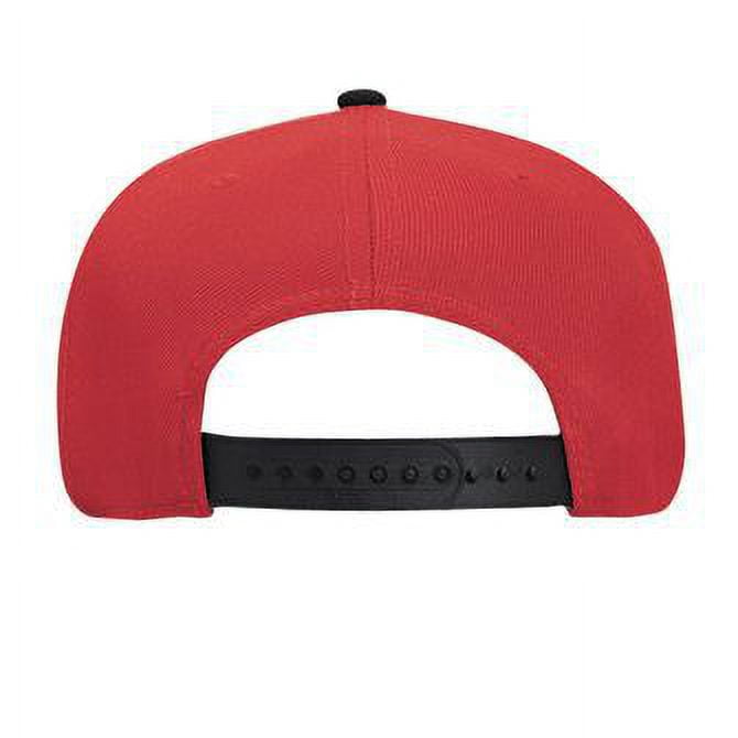 Otto Caps Wool Blend Snapback - Black & Red, Flat Visor, Pro Style, One Size Fits Most