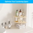 thumbnail image 5 of Countertop Organizer Corner Shelf, 2-Tier Adjustable Stackable Corner Shelves for Kitchen, Spice Rack, Coffee Area, Over Sink, Bathroom, Dresser Table, Corner Counter Shelf Stand, Rustic Brown, 5 of 9