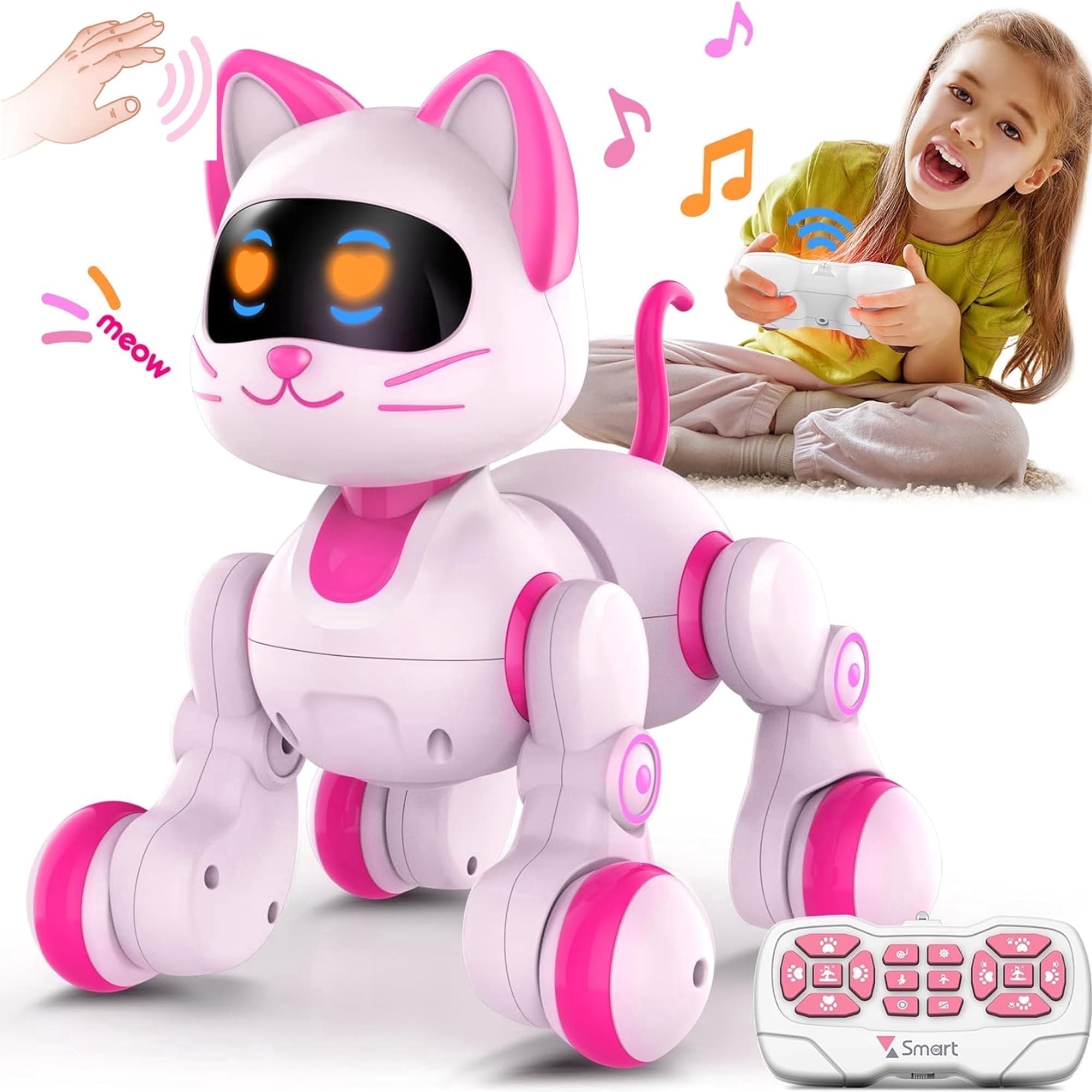 Gmdisc RC Robot Toys for Kids, Programmable Robot with Head Touch Sensing & Music Function, Toys Gift for 3-8